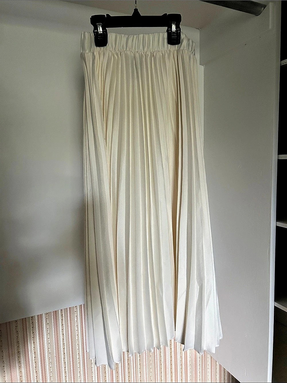 H&M pleated midi skirt with liner.